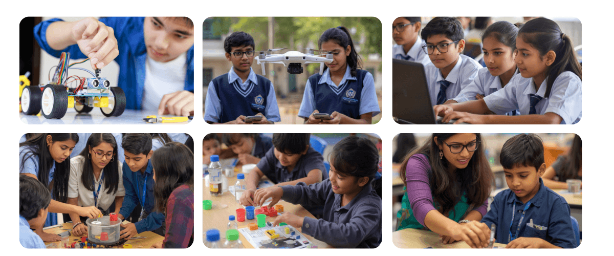 Students learning robotics, drones, coding, and teamwork at Reyowo Innovation Space